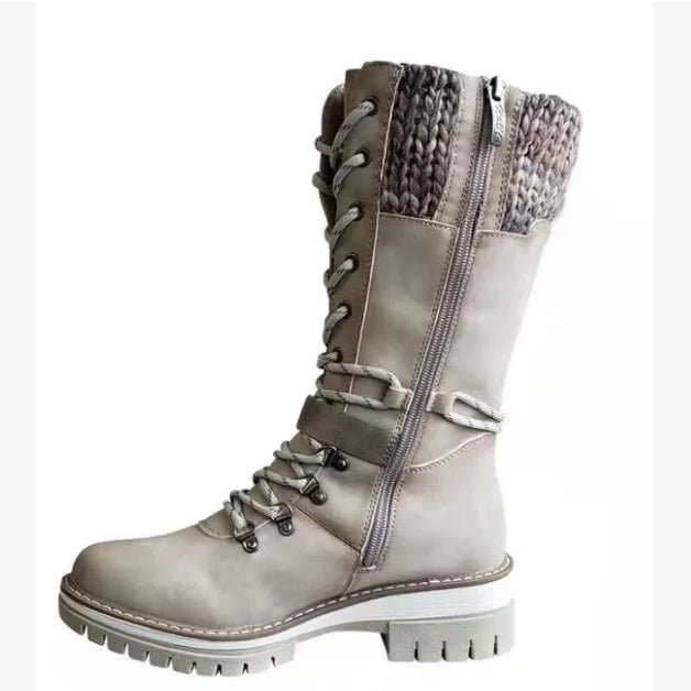 Fur Integrated Women's Shoes Thickened Warm Knee - high Snow Boots - Body Bliss Essentials