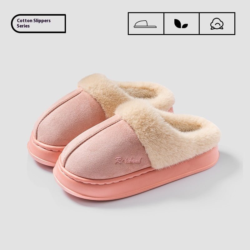 New Winter Cozy Warm Couple Style Concise Fluffy Slippers - Body Bliss Essentials