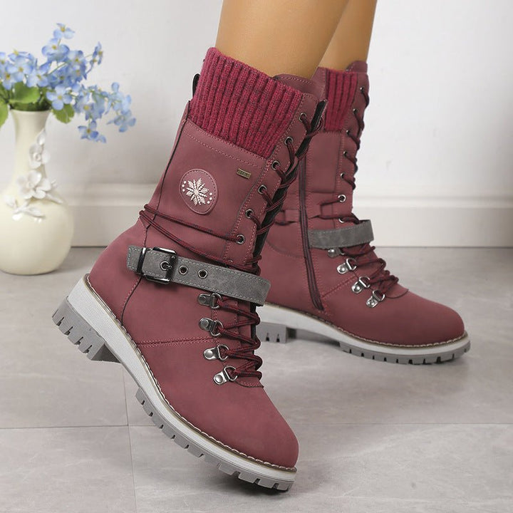 Fur Integrated Women's Shoes Thickened Warm Knee - high Snow Boots - Body Bliss Essentials