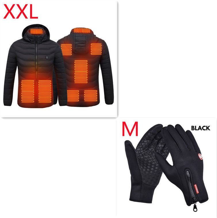 Winter Heated Jacket USB Electric Cotton Coat Zip - up Heater Thermal Clothing Heating Vest For Men - Body Bliss Essentials