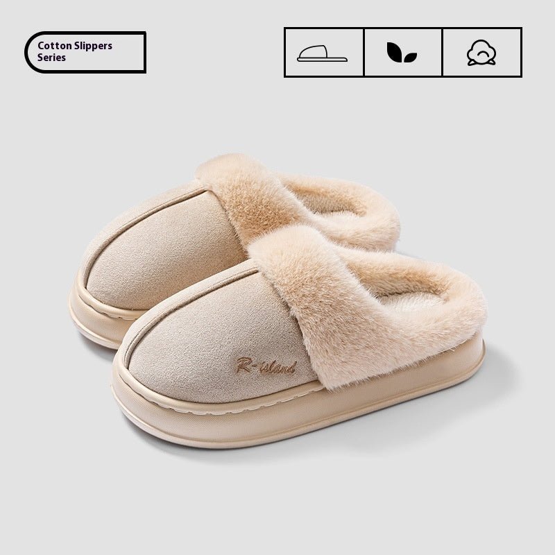 New Winter Cozy Warm Couple Style Concise Fluffy Slippers - Body Bliss Essentials