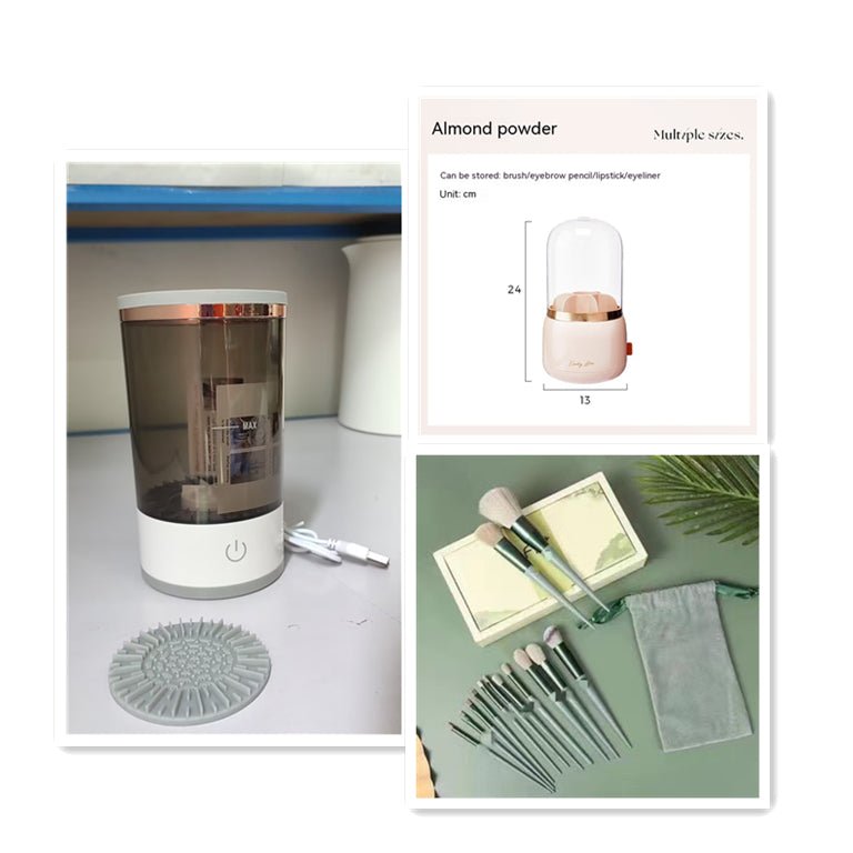 Women Eye Shadow Brush Cleaning Tool Portable Electric Makeup Brush Cleaner Machine With USB Charging Automatic Cosmetic Brush - Body Bliss Essentials