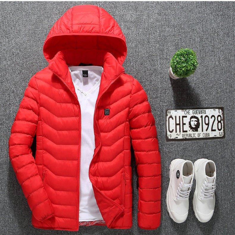 Winter Heated Jacket USB Electric Cotton Coat Zip - up Heater Thermal Clothing Heating Vest For Men - Body Bliss Essentials